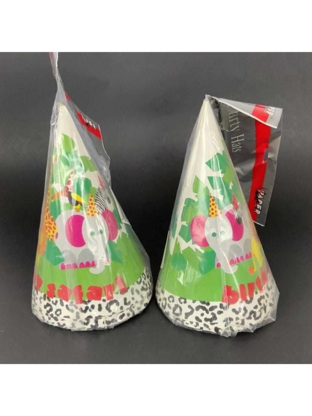 Zoo Animal Birthday Safari Party Hats 2 Packs Of 5 Paper Cone Hats Leopard Trim